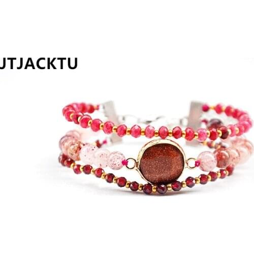 Strawberry stone garnet bracelet woman bracelet for party
