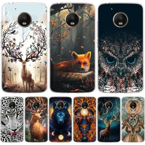 Animal deer lion Art Phone Case for Motorola Moto G8 G7 G6 G5 G4 E6 E5 E4 Power Plus Play One Action Macro Vision Cover Coque