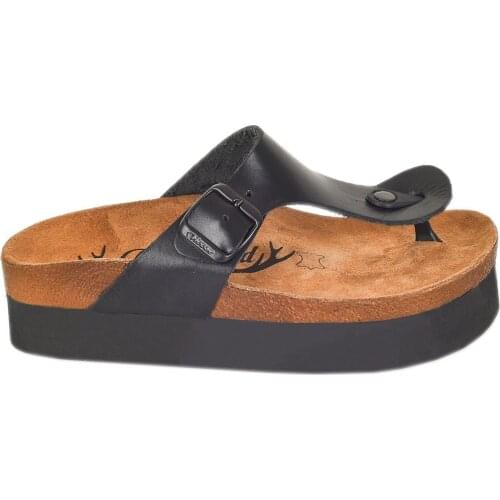 Moosefield Genuine Leather Black Women 'S Slippers