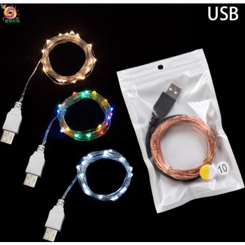 Usb Color Light String Led Festival Christmas Wedding Decoration For Bedroom Star Copper Wire Room Accessories Living Fairy Gift