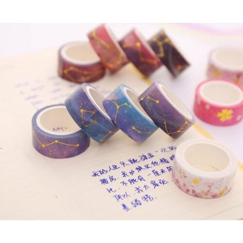 4Rolls Sakura Flower Washi Tape DIY Scrapbook Decorative Stickers Starry Sky Adhesive Album Craft