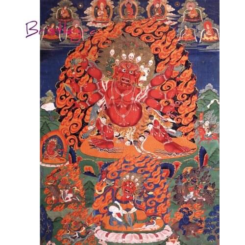 BRISTLEGRASS Wooden Jigsaw Puzzles 500 1000 Pieces Horse Head Vajra Tibetan Buddhism Art Thangka Paintings Educational Toy Decor