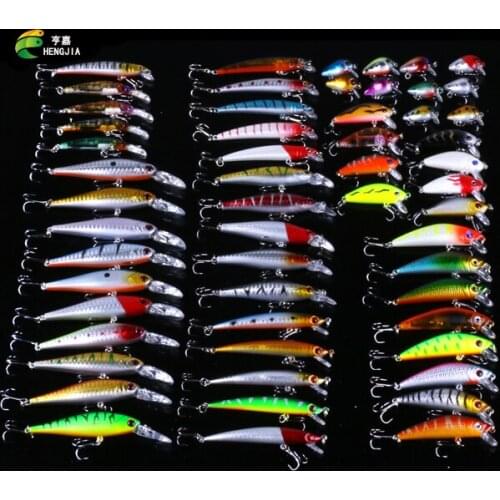 Hot Sale 56pcs/set Fishing Wobblers Set Mixed 8 Models Fishing Lures 56 Different Colors Hard Baits Lifelike Fake Fishing bait