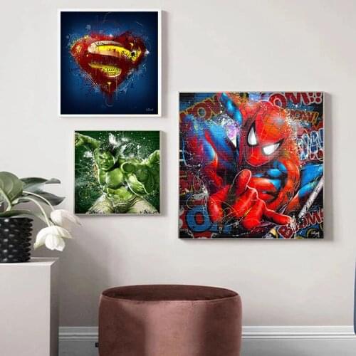 Superhero Anime Canvas Painting Spiderman Wall Art Picture Print Home Decoration Poster Living Room Decor Wall Decor Kids Gift