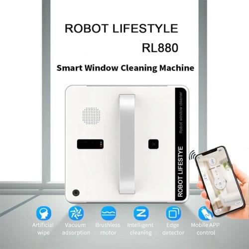 RL880 Robotic Window Cleaner Vacuum Cleaner Smart Planned Type Wifi App Control Window Glass Cleaning Robot 100 - 240V