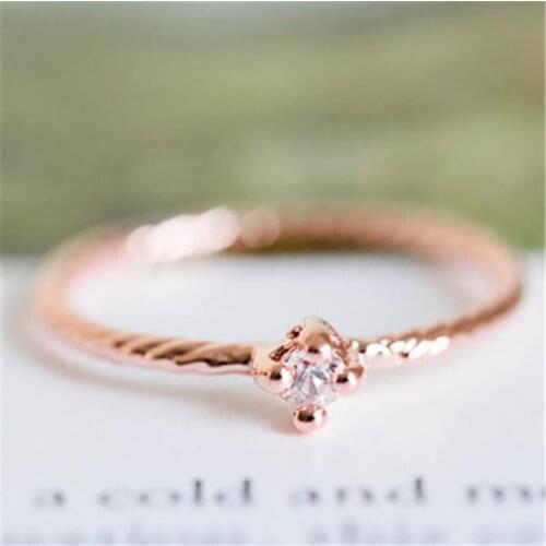 Fashion thread rings -color small rhinestone rings for women