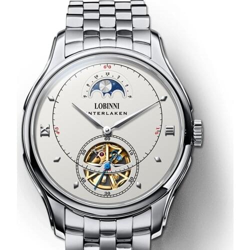 LOBINNI mens mechanical watches,men automatic watch Switzerland luxury brand male wristwatch waterproof clock relogio skeleton