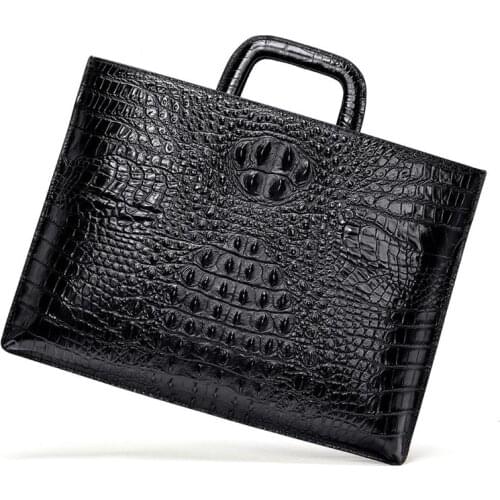 Alligator Bag Mens Genuine Leather Briefcase Male Man Laptop Bag Natural Leather For Men Messenger Bags Mens Briefcases