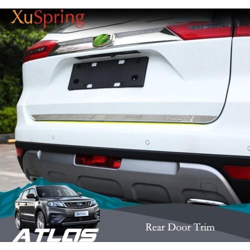 Car Rear Door Tail Box Trunk Trim Sticker Garnish Strips Styling For Geely Atlas Boyue Emgrand NL-3 Proton X70 2018 2019