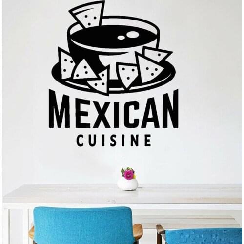 Mexican Cuisine Inscription Wall Stickers For Resturant Nachos Fast Food Vinyl Wall Decal for Dining Room Self-adhesive W525