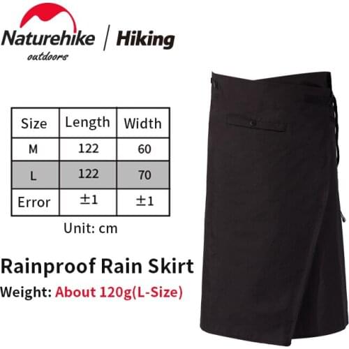 Naturehike Outdoor Clothes Accessories Woman/Man Rain Skirt 120g Ultralight Hiking Camp Apron 100% Nylon Windproof Breathable
