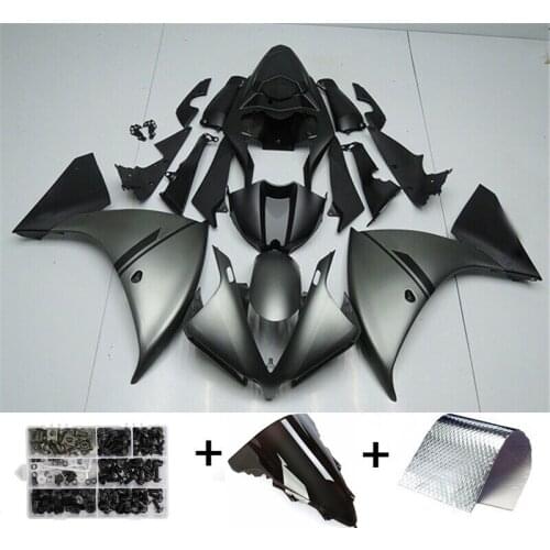 Complete ABS Injection Plastic ABS Fairing Fit for Yamaha YZF R1 2012 2013 2014 Grey Black