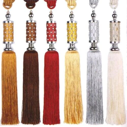 One pair luxury Home Decoration Window accessories Curtain Luxury Curtain Tassel Tieback Clips Buckle Accessories hanging tie