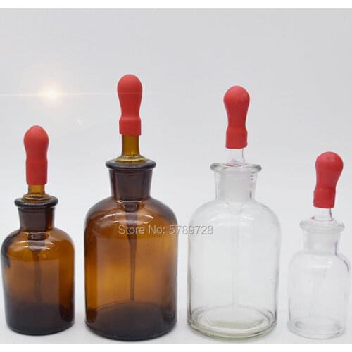 30ml 60ml 125ml Clear Or Brown Glass Dropper Bottle Dropping Reagent Flask Lab Chemistry Container Glassware