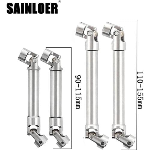 SAINLOER 2pcs Stainless Steel Drive Shaft for 1/10 RC Crawler Traxxas TRX4 TRX6 Axial SCX10 Wraith Capra D90 TF2 Redcat GEN8