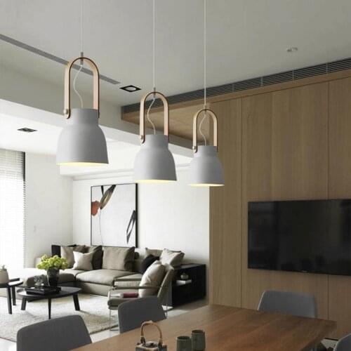 Nordic LED Iron Pendant Lights Modern Macaron Decor Fixtures Living Room Bedroom Home Hanging Lamp Indoor Lighting Luminaire