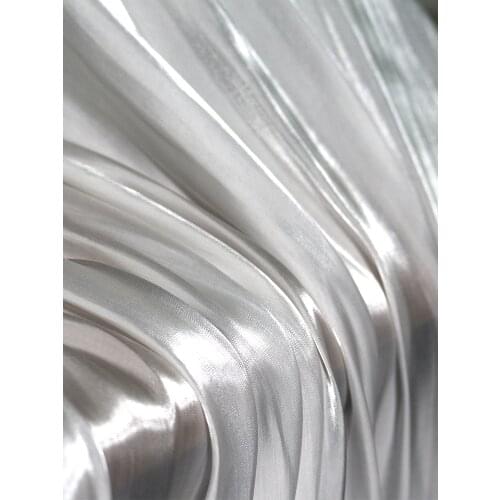 Liquid Water Light Fabric Fairy Crystal Silk Satin Black and White Silk Dress Wedding Dress Glossy Glossy Designer Fabric