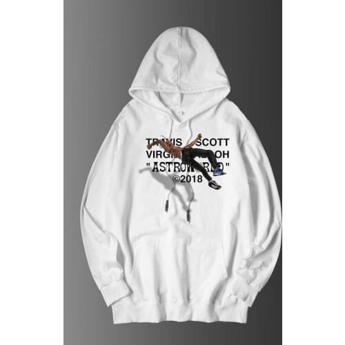 Mens Travis Scott Off-White Hoodie, Hip-Hop Streetwear, Cartoon Letters, Fashion, High Quality, Long Sleeves, Unisex M-5XL