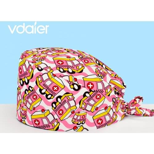 High quality wholesale scrubs hat nurse hats anime operating room cap hospital work cap Pet veterinary hat dentist nursing hat