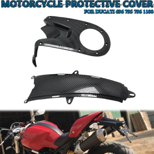 For Ducati Monster 696,795,796,1100,Motorcycle Parts Carbon Fiber Fuel Tank Upper And Lower Panel Shell Ignitnition cover center