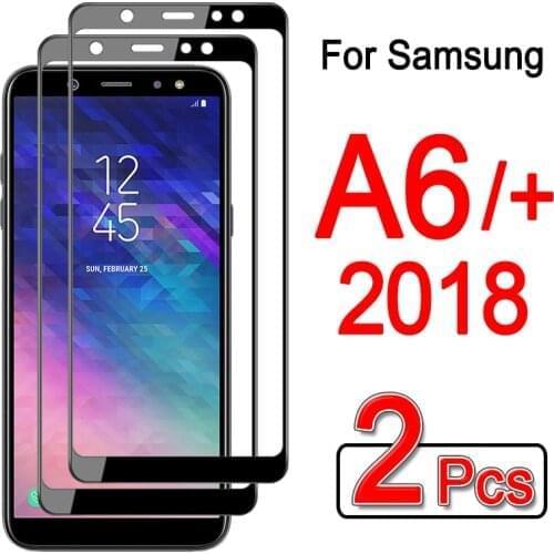 2pcs tempered glass for samsung galaxy a6 plus 2018 screen protector for samsung a 6 plus 6plus a6plus 2018 protective glas film