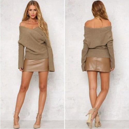 Womens Sweater V-neck Long-sleeved Cross Bottoming Sweater Spring 2021 Hot Sale Korean Womens Clothing