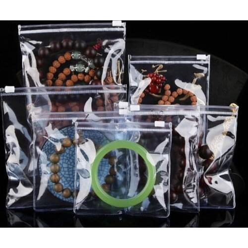 10Pcs/Lot Clear Thick Plastic Bag PVC Zipper Bag Sealed Anti-oxidation Jewelry Storage Bag Small Souvenir Gift Packaging Bags