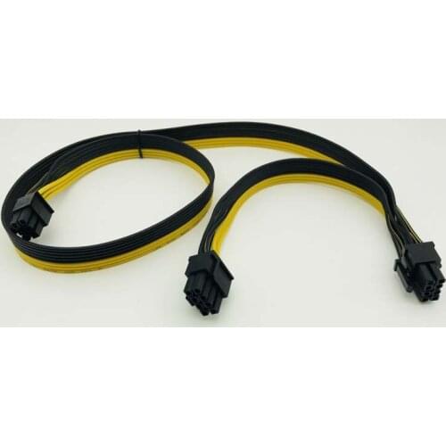 10Pcs PCI-E PCIE PCI Express Dual Double 6Pin + 6P male Graphics Video Card DIY Power Cable miner mining wire 18AWG 20cm+60cm
