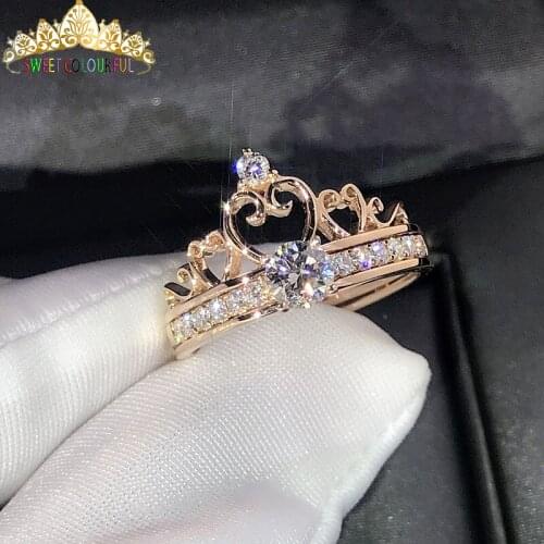 100% 14K 585Au Gold ring Moissanite Diamond Ring Wedding ring D color VVS With national certificate MO-H1002