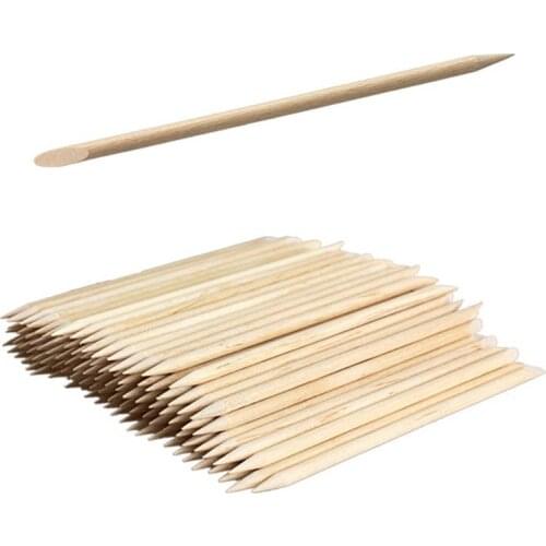 100 orange sticks Cuticle Pusher Double Sided Remover For Nail Art Care Manicures Tools Beauty wooden sign dead skin push