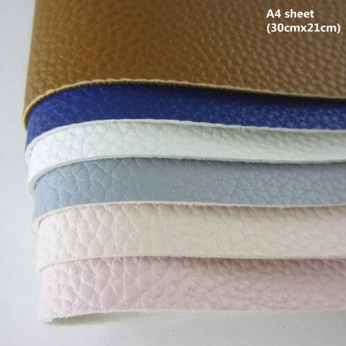 6pcs A4 sheet PU Artificial Leather lychee synthetic leather fabric leather faux leather fabric for sewing DIY CN262