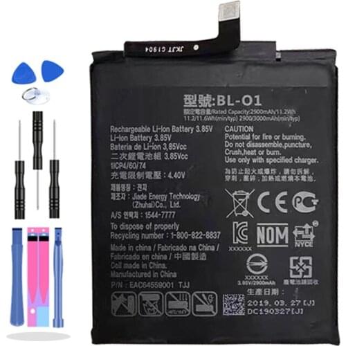 3000mAh 3.85V Battery For LG BL-O1 for LG K20 2019 / K8+ LM-X120EMW LMX120EMW LM-X120 LMX120BMW battery