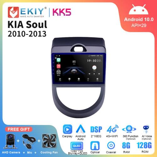 EKIY 9'' Android 10 Car Multimedia Player For KIA Soul 2010-2013 Auto Radio Stereo GPS Navi All-in-One Head Unit No 2 Din DVD