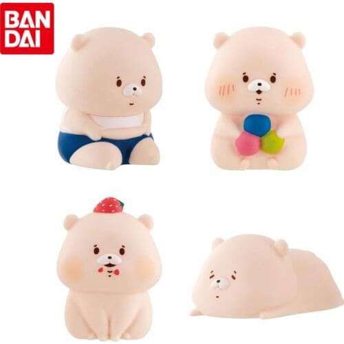 Bandai Genuine Gashapon My Friend Is Bear Soft Rubber Series Doll Anime Action Figures Collectible Model Ornaments Toys for Kids