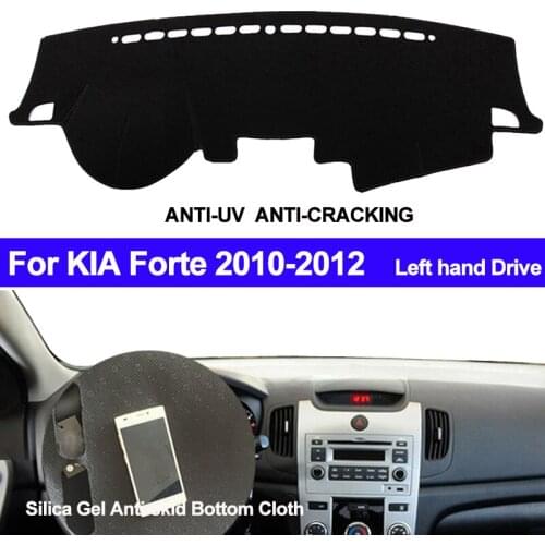 TAIJS Car Dashboard Cover Silicone Non-Slip Dash Mat ANti-UV Automobile DashMat Carpet Sun Shade For KIA Forte 2010 2011 2012