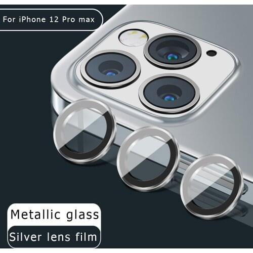 For iPhone 12 Pro Max Single Camera Metal Ring Glass Protector For iphone 12 Back Case Cover Screen Protection Accessories
