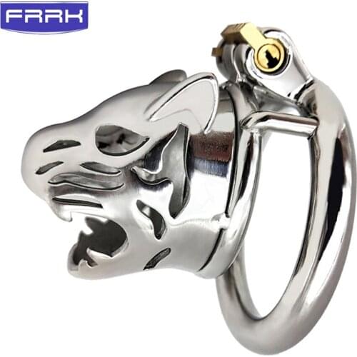 FRRK High Quality Chastity Cock Cage Penis Sex Shop Stainless Steel Metal Chastity Device Sex Toys Bondage BDSM For Men sex-toy
