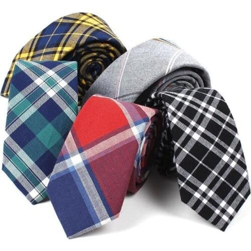 IHGSNMB Men Fashion Tie Classic Mens Plaid Necktie Casual Tartan Ties for Men Cotton Cravat Wedding Party Colourful Slim Ties