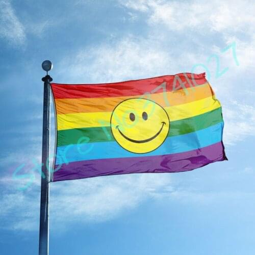 Gay Pride Flag Gay Mens Flag Mars Flag hot sell goods with smail face 3X5FT 150X90CM Custom Banner brass metal holes