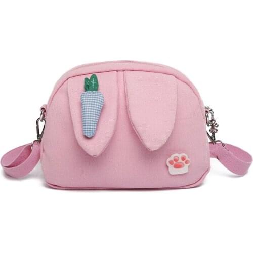 Hot sale Fashion Trend Cute Radish Rabbit Ears Canvas Bag New Literary Ladies Messenger Bag Womens Free Shipping ZX-064