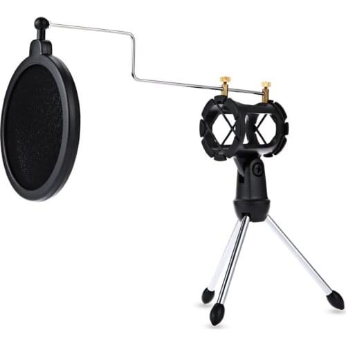Hot Selling PS-05 Adjustable Desktop Tripod Studio Condenser Stand For Microphone With Windscreen Filter Cover Rubber Rings