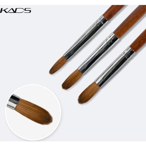 KADS New Kolinsky Sable Acrylic Nail Art Brush UV Gel Polish DIY Painting Drawing Carving Red Wood Pen Manicure Tools No.6#8#10