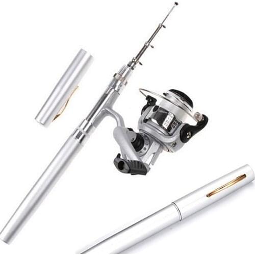 MeiYu Pocket Pen Aluminum Alloy Fishing Rod Pole Reel Combos With HIG2000 Reel 50m lines H3 1m