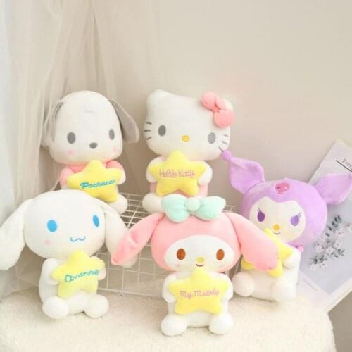 2021 Kawali 20Cm Anime Mymelody Kuromi Cinnamoroll Cartoon Soft Plush Fashion Doll Stuffed Plush Cute Doll Girls Birthday Gift