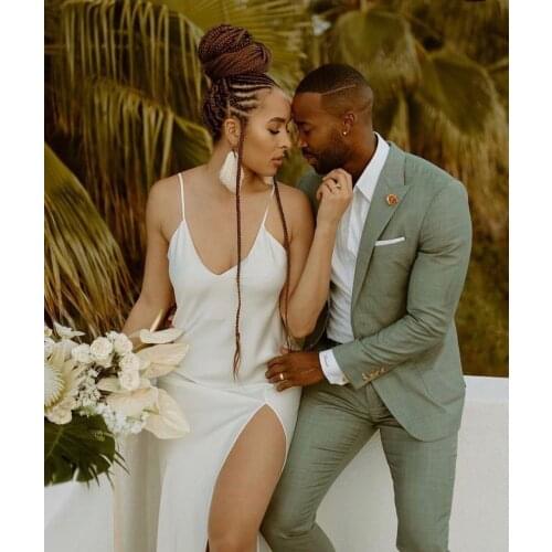 Summer Business Green 2 Piece Wedding Tuexdos Formal Prom Suit Party Blazer (Jacket+Pants) Chic Streetwear Custom Made