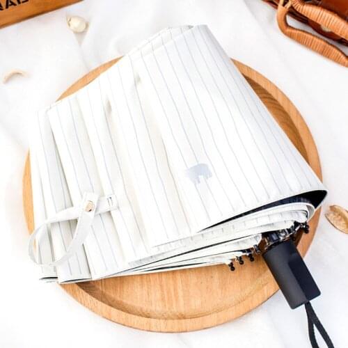 Island rain small fresh umbrella goddess rain and sun dual-use sun umbrella cute creative folding vinyl sunshade UV protection