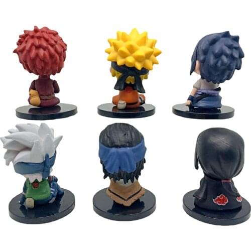 6 Naruto Sitting Posture Figures Naruto Uzumaki Sasuke Itachi Kakashi Model