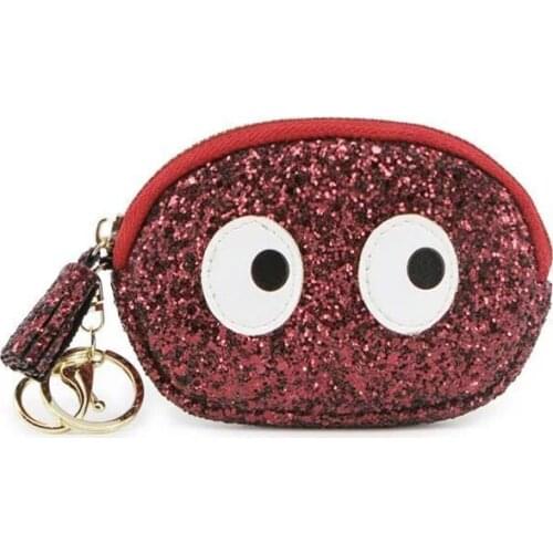 2019 fashion design big eyes cartoons purse wallets small cute cartoon kawaii card holder key chain money bags for girls