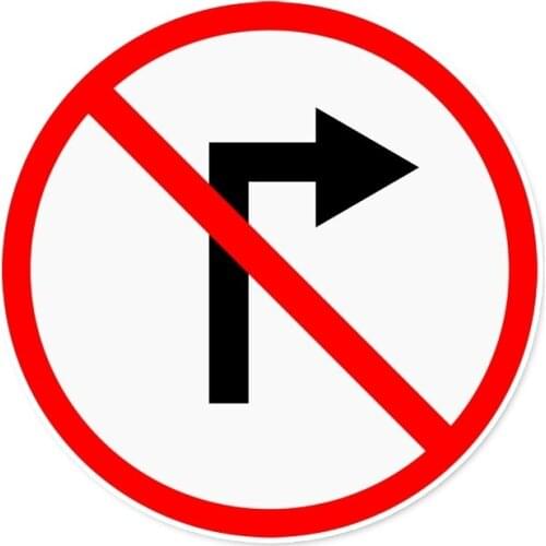 LLY-1229 Traffic Safety Signs Prohibit Turning Warning Sign Sticker PVC Auto Accessories Personalized Waterproof Sunscreen Decal