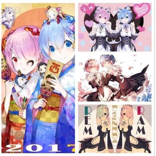 Retro Poster Re:Life In A Different World From Zero Anime Posters Canvas Painting Wall Art Home Decor Photos for Childrens Room